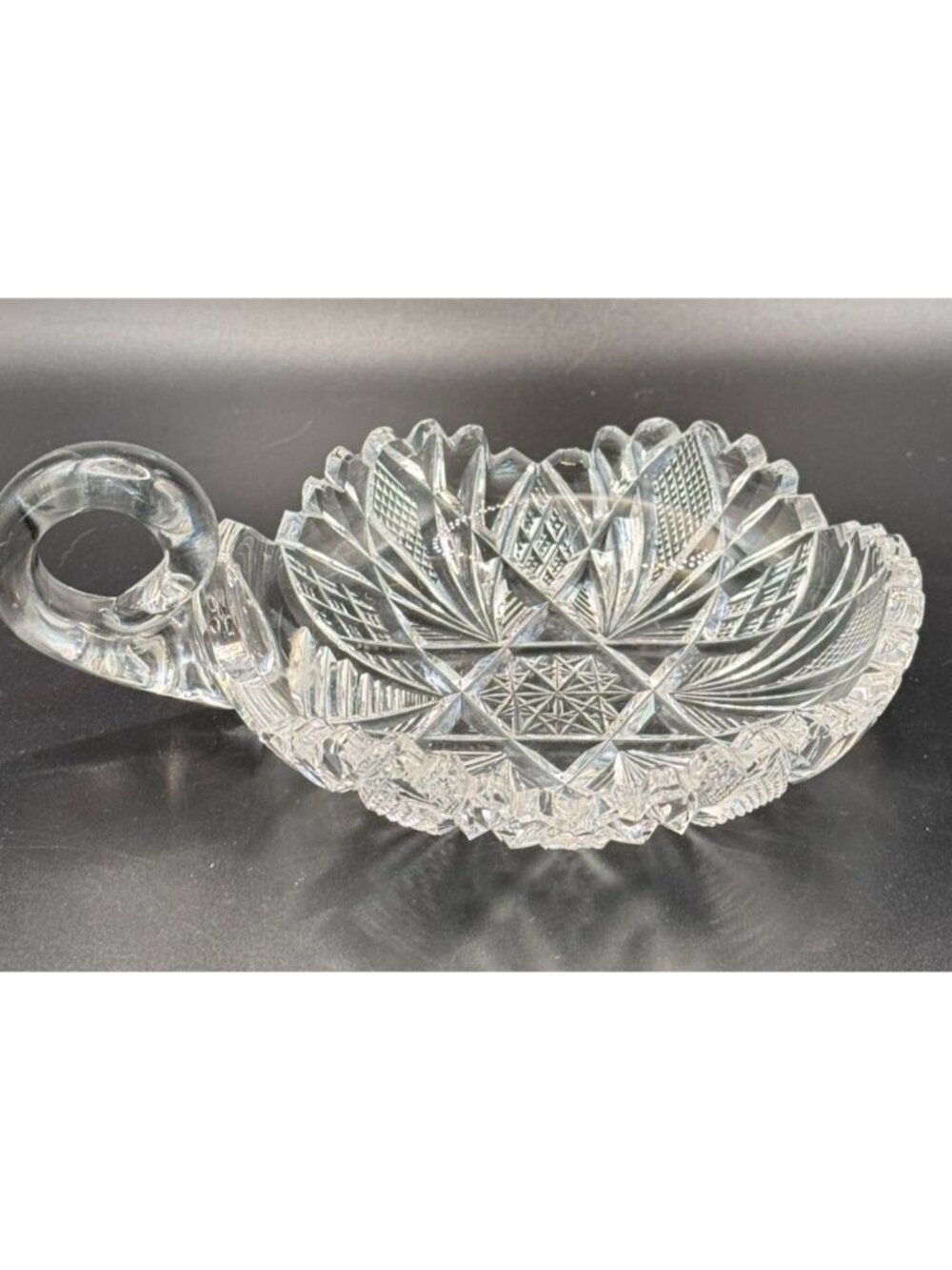 American Brilliant Period Cut Glass Nappy Dish Antique Crystal Bon Bon Bowl